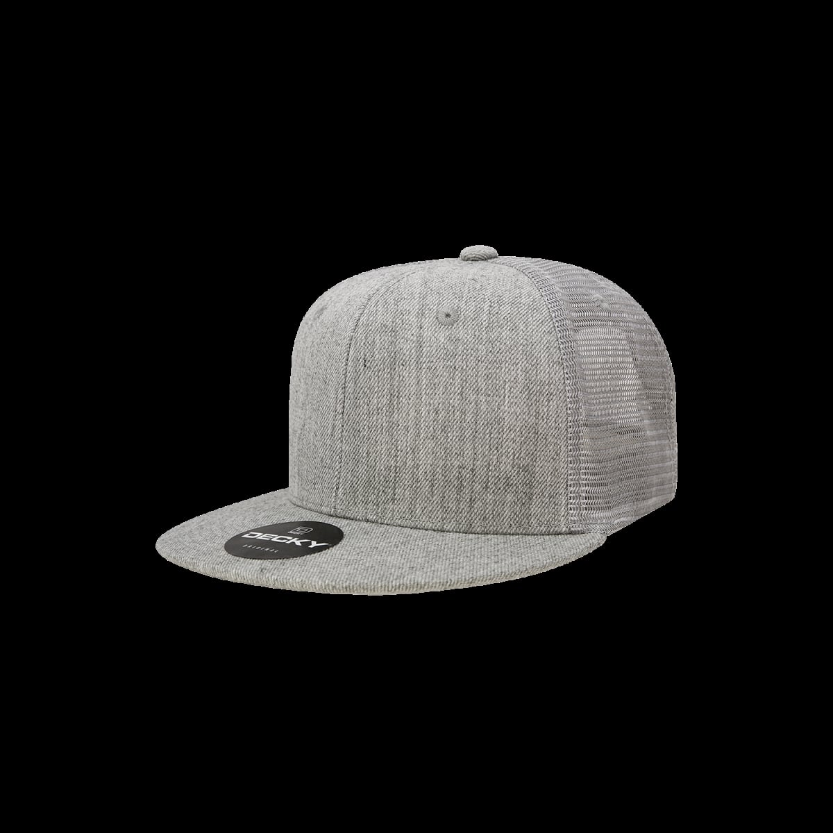 5010-1HGY Youth 6 Panel High Profile Structured Cotton Trucker Hat, Heather Grey - One Size Fits Most