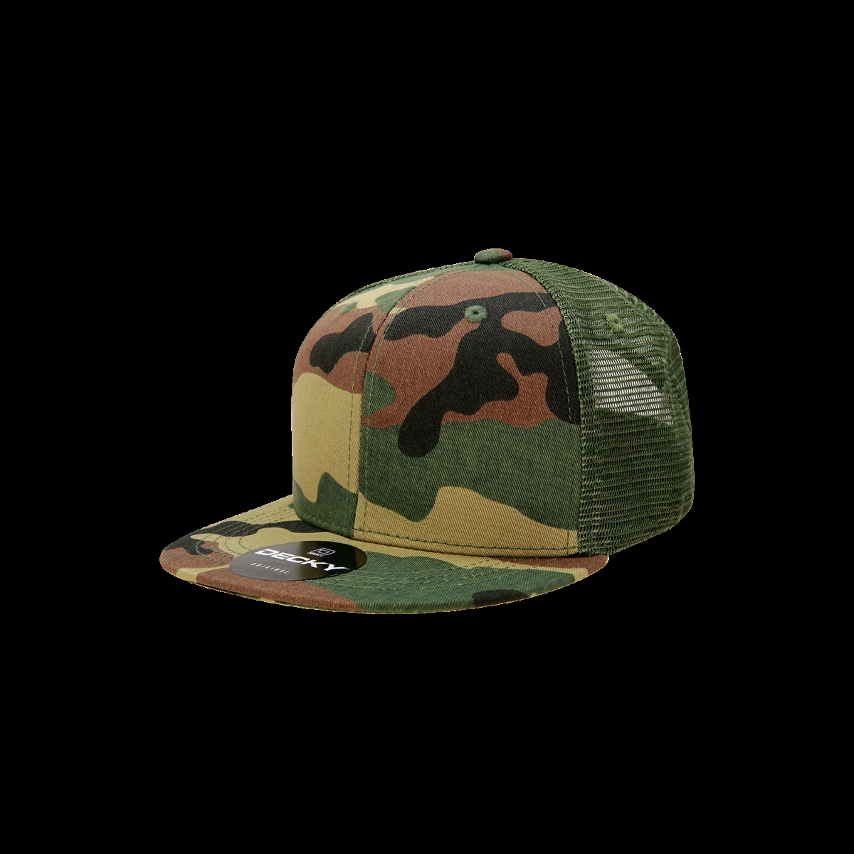5010-1WDL Youth 6 Panel High Profile Structured Cotton Trucker Hat, Woodland - One Size Fits Most