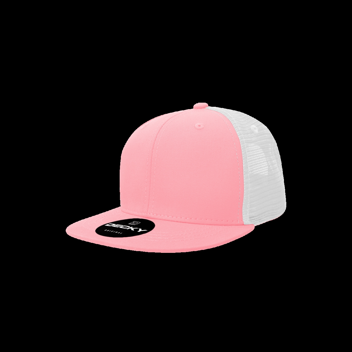 5010-4PNKWHT Youth 6 Panel High Profile Structured Cotton Trucker Hat, Pink & White - One Size Fits Most