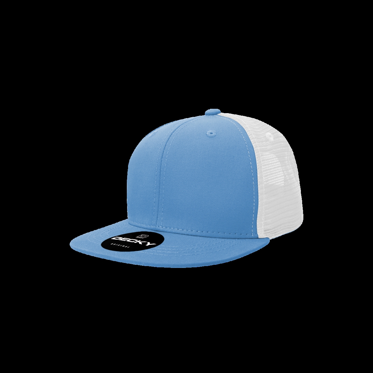 5010-4SKYWHT Youth 6 Panel High Profile Structured Cotton Trucker Hat, Sky & White - One Size Fits Most