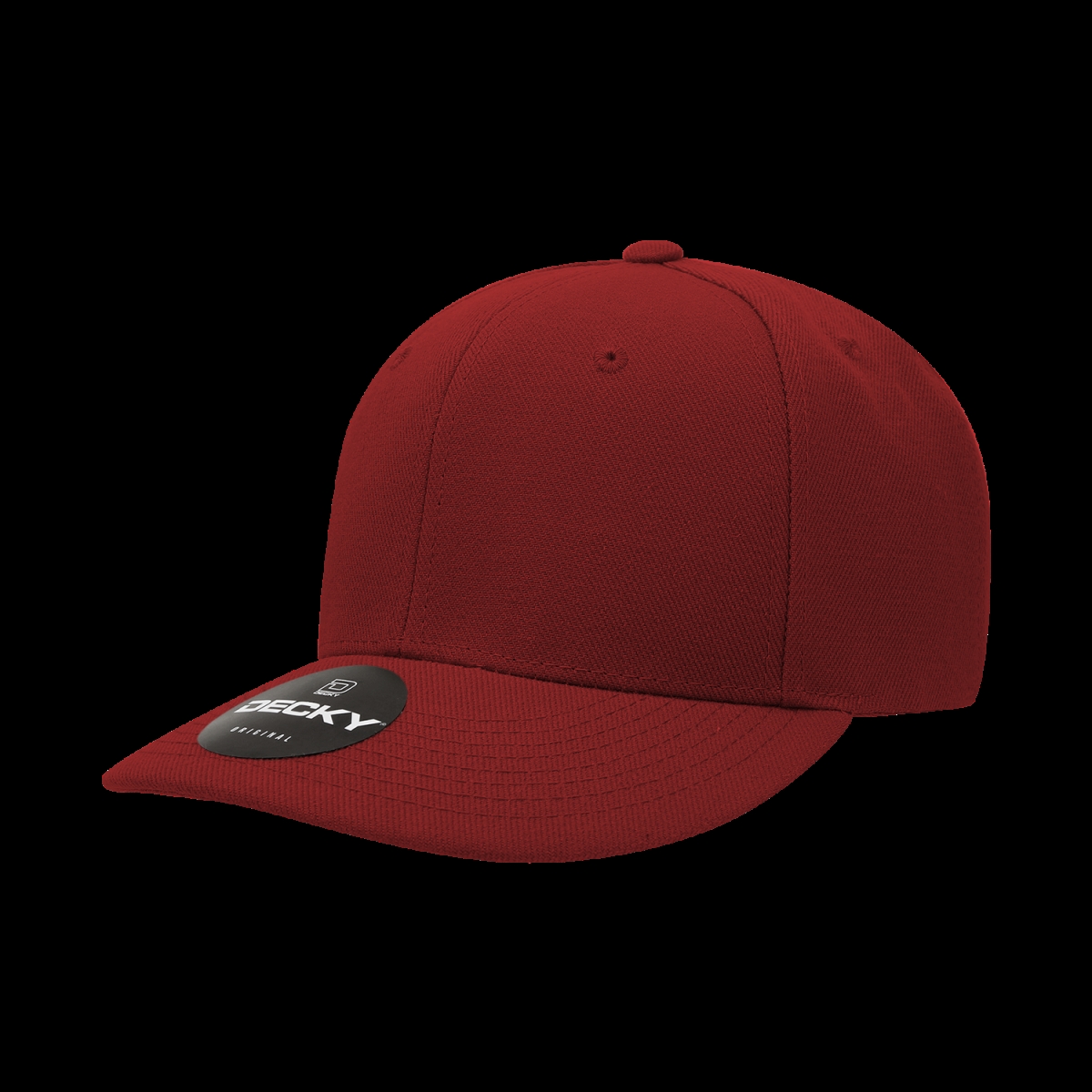 207-1CAR 6 Panel Mid Profile Structured Acrylic & Polyester Cap, Cardinal - One Size Fits Most