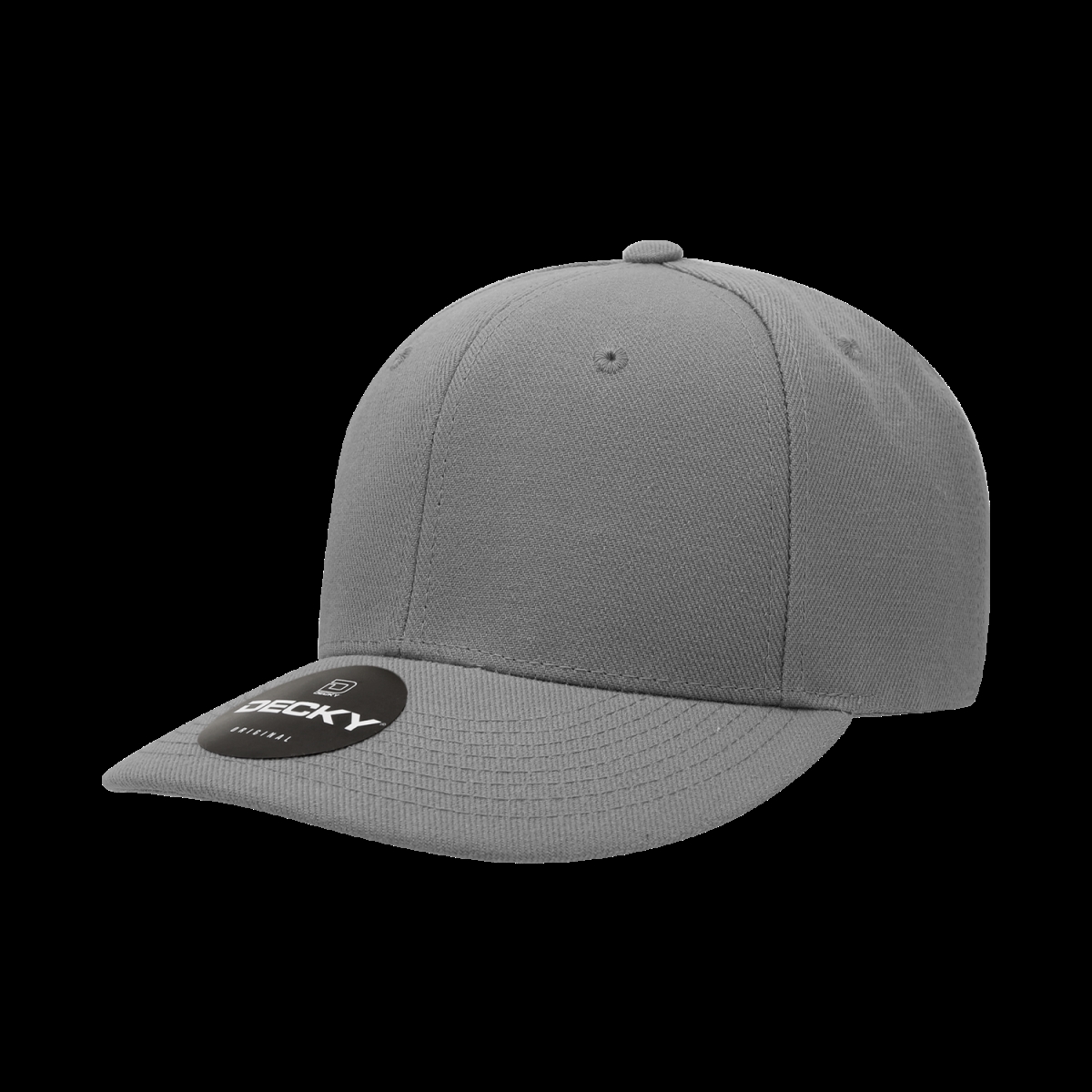 207-1CHA 6 Panel Mid Profile Structured Acrylic & Polyester Cap, Charcoal - One Size Fits Most