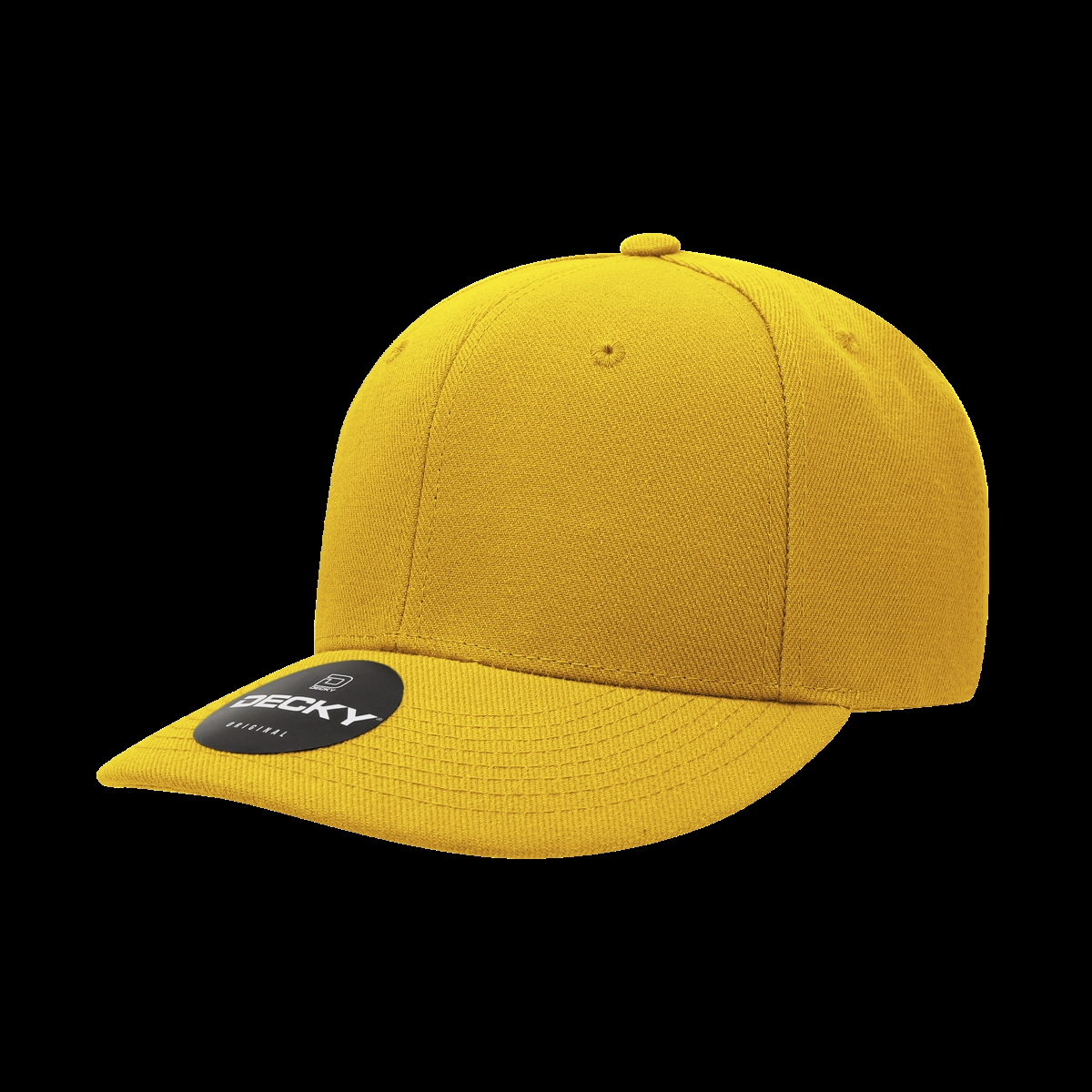 207-1GLD 6 Panel Mid Profile Structured Acrylic & Polyester Cap, Gold - One Size Fits Most