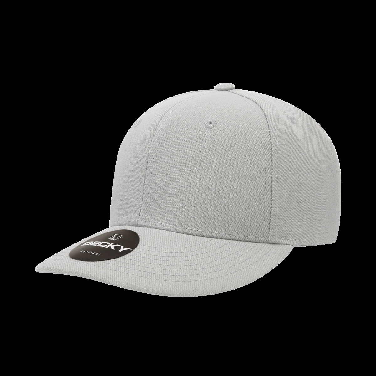 207-1GRY 6 Panel Mid Profile Structured Acrylic & Polyester Cap, Gray - One Size Fits Most