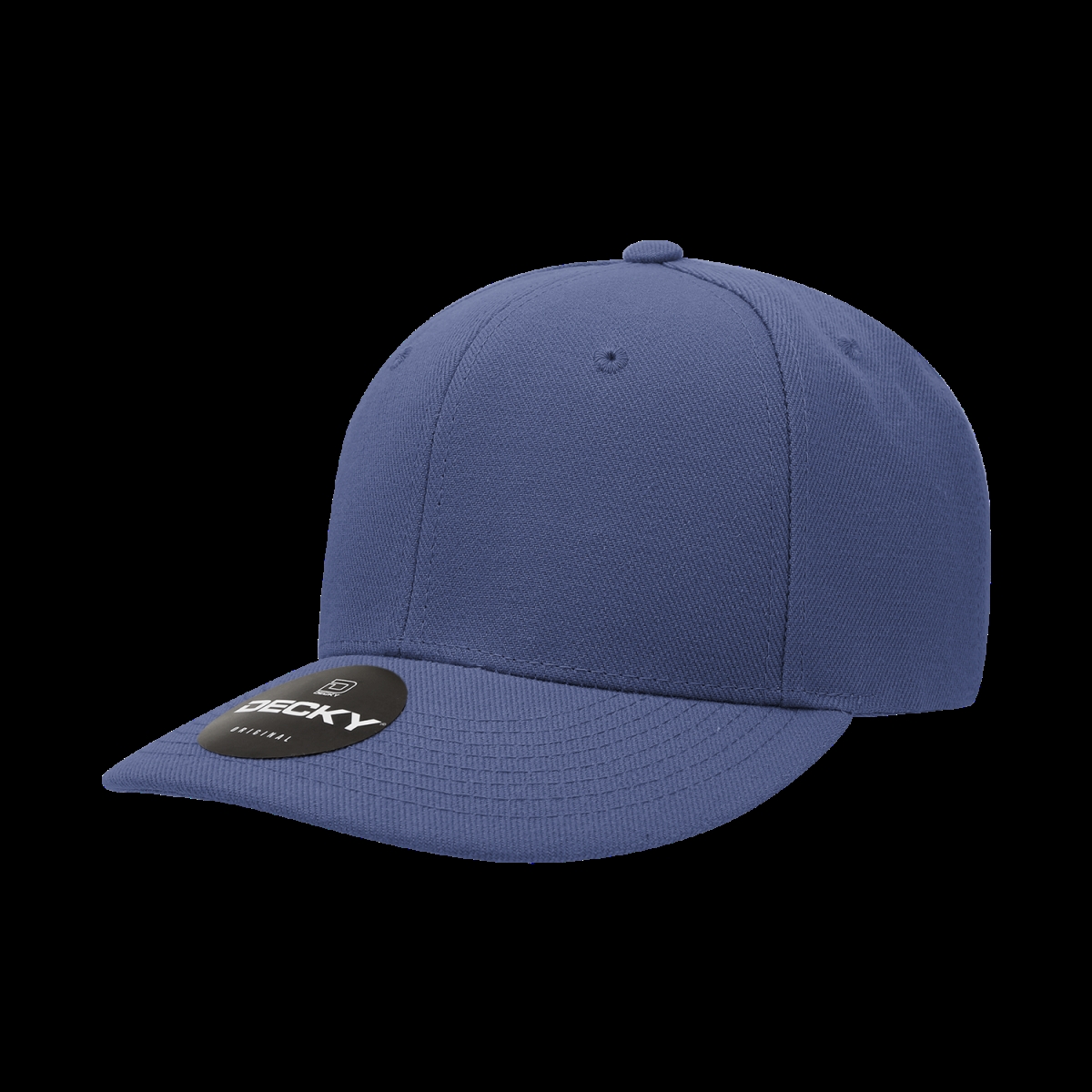 207-1NVY 6 Panel Mid Profile Structured Acrylic & Polyester Cap, Navy - One Size Fits Most