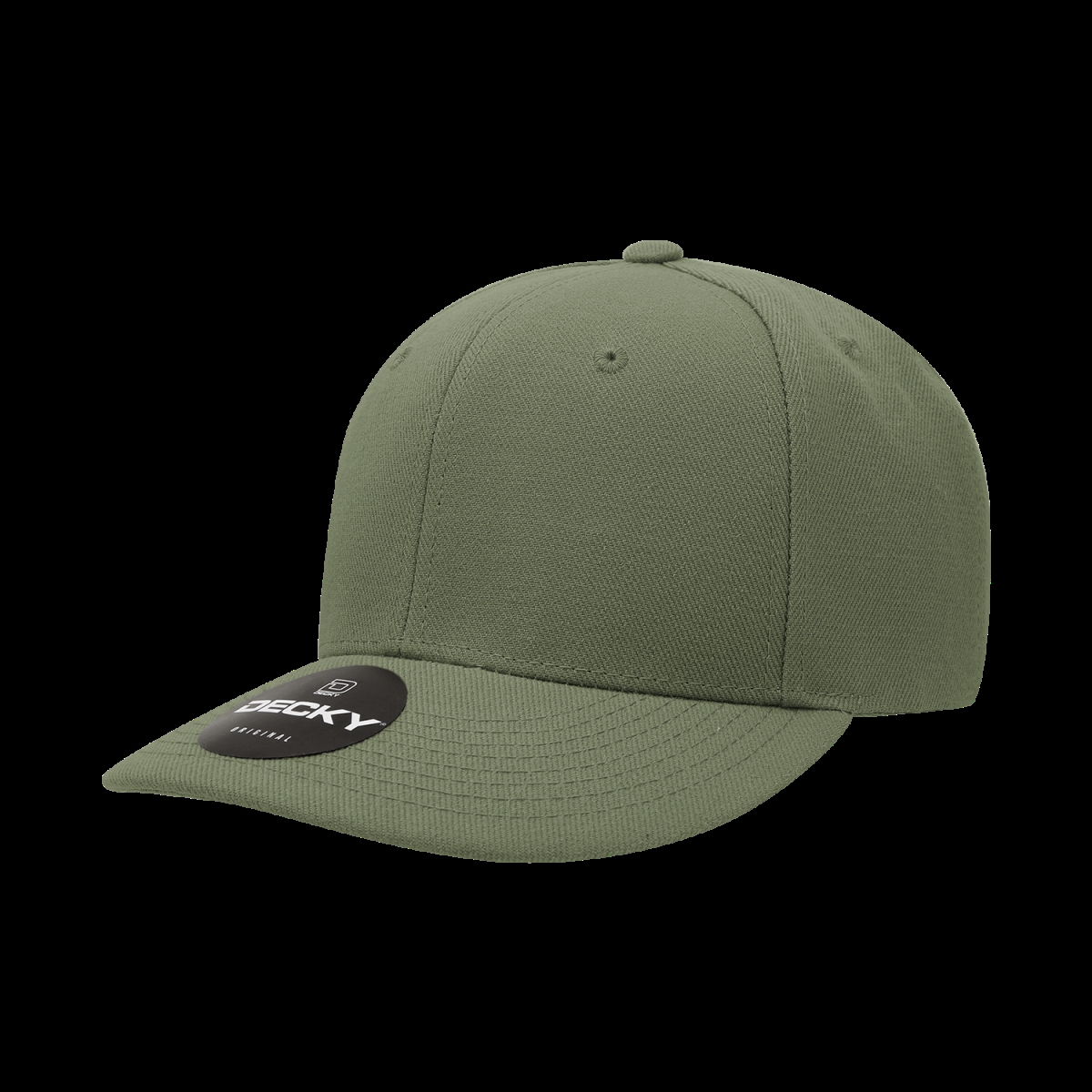 207-1OLV 6 Panel Mid Profile Structured Acrylic & Polyester Cap, Olive - One Size Fits Most