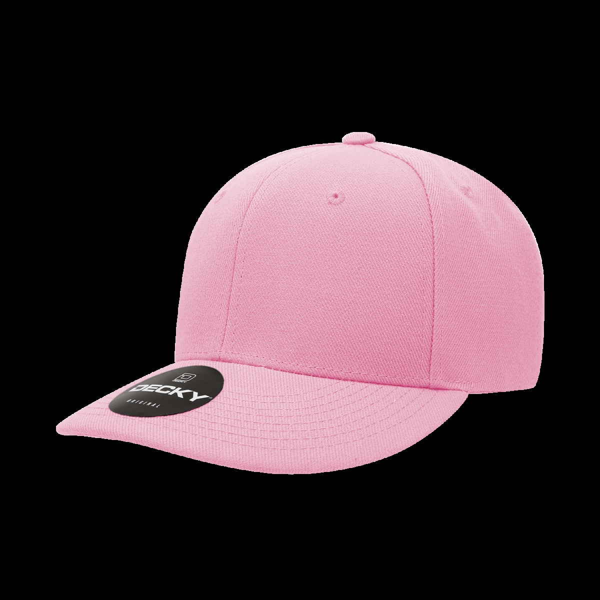 207-1PNK 6 Panel Mid Profile Structured Acrylic & Polyester Cap, Pink - One Size Fits Most