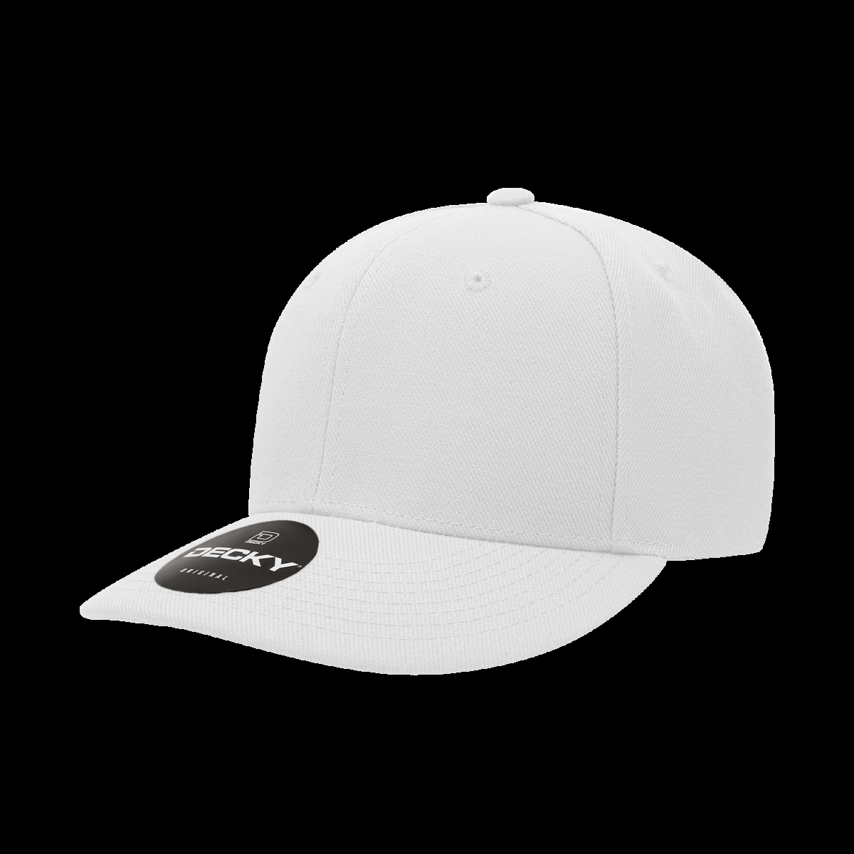 207-1WHT 6 Panel Mid Profile Structured Acrylic & Polyester Cap, White - One Size Fits Most