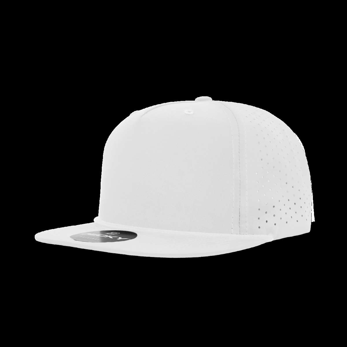 6226-1WHT 5 Panel High Profile Relaxed Perforated Performance Rope Hat, White - One Size Fits Most