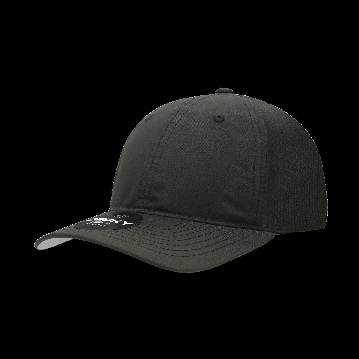 6220-1BLK 6 Panel Low Profile Relaxed Performance Dad Hat, Black - One Size Fits Most