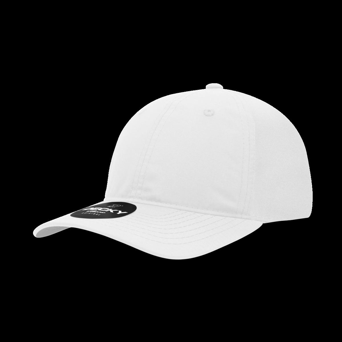 6220-1WHT 6 Panel Low Profile Relaxed Performance Dad Hat, White - One Size Fits Most