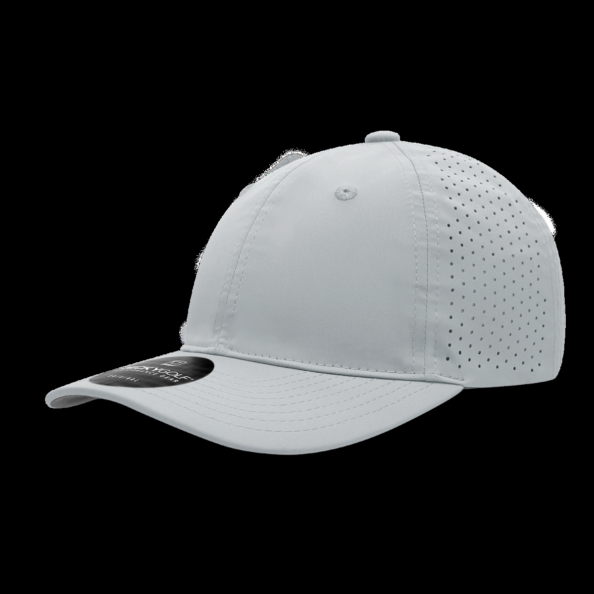 6413-1GRY 6 Panel Relaxed Perforated Cap, Grey - One Size Fits Most