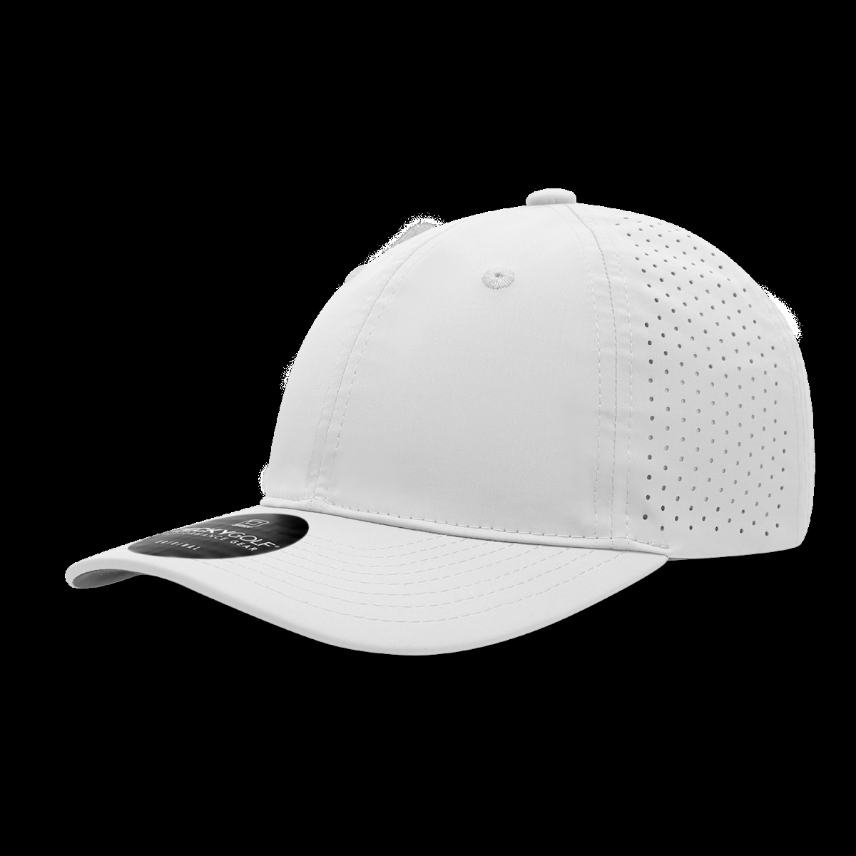 6413-1WHT 6 Panel Relaxed Perforated Cap, White - One Size Fits Most