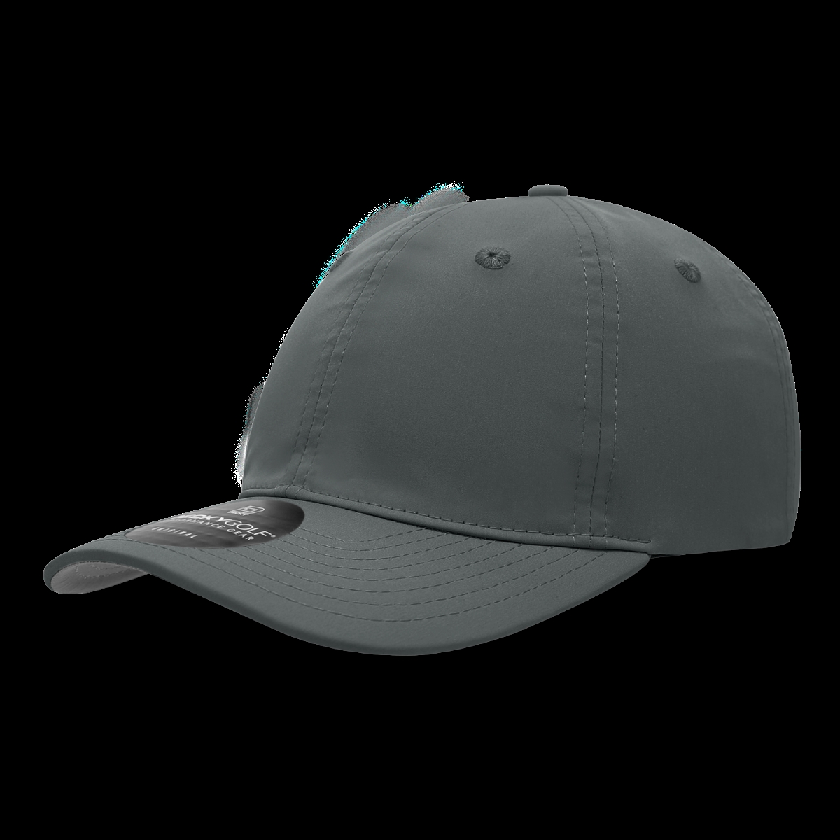 6414-1CHA 6 Panel Mid Profile Relaxed Sleek Cap, Charcoal - One Size Fits Most