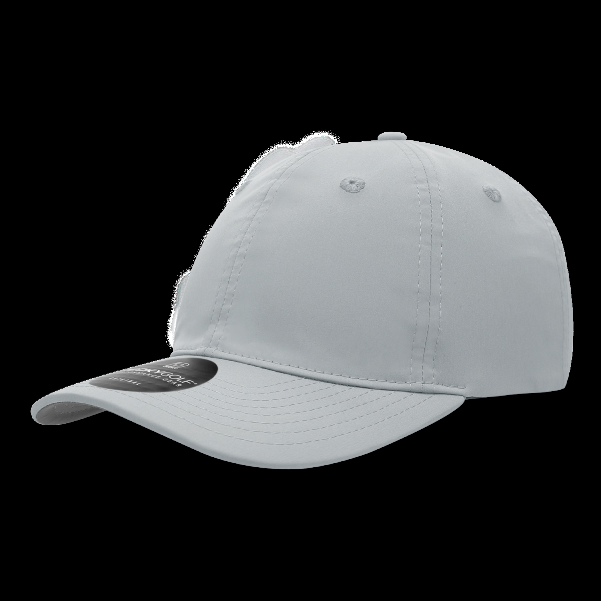 6414-1GRY 6 Panel Mid Profile Relaxed Sleek Cap, Grey - One Size Fits Most