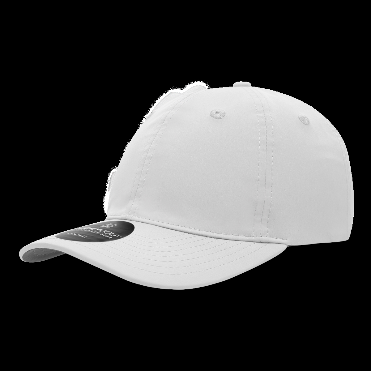 6414-1WHT 6 Panel Mid Profile Relaxed Sleek Cap, White - One Size Fits Most