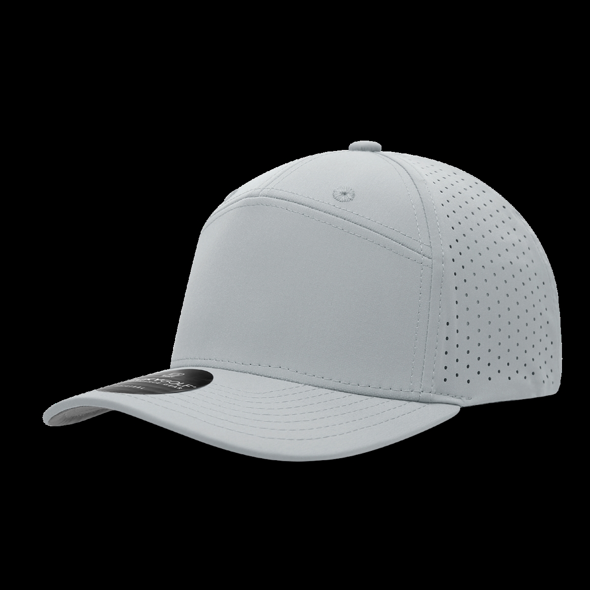 6416-1GRY 7 Panel Perforated Cap, Grey - One Size Fits Most