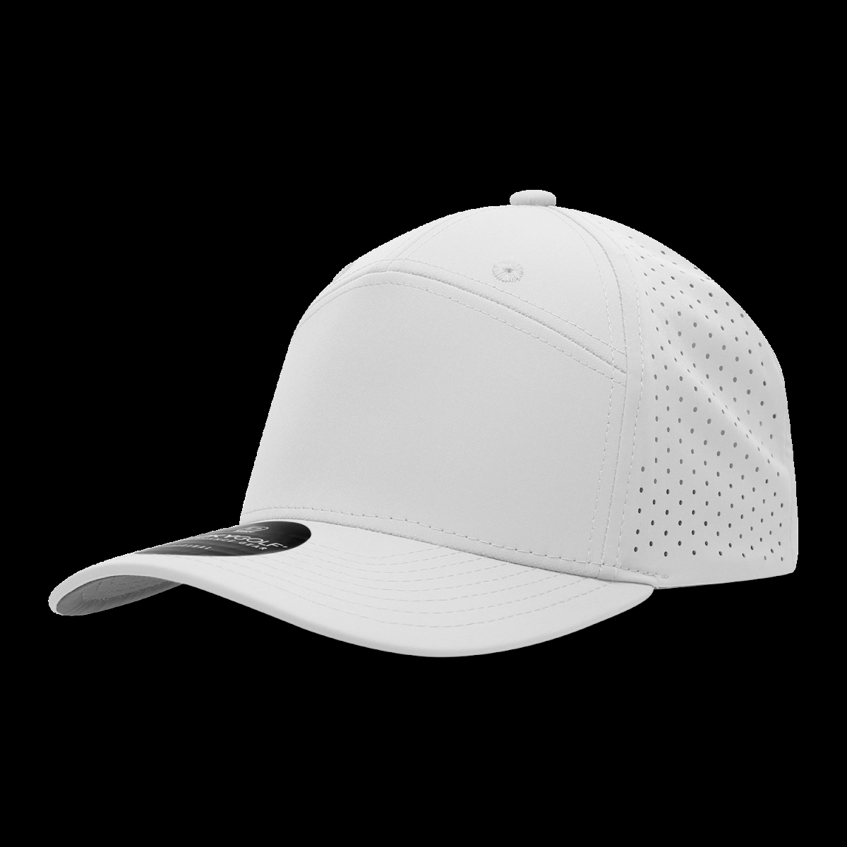 6416-1WHT 7 Panel Perforated Cap, White - One Size Fits Most