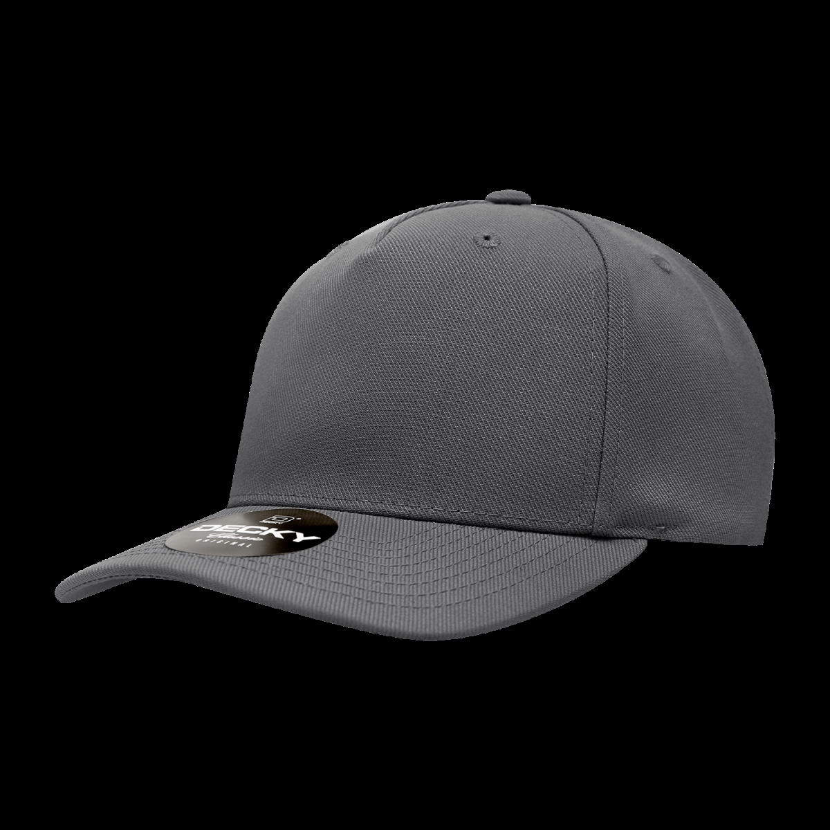 6038-1CHA 5 Panel Mid Profile Structured Polyester Cap, Charcoal