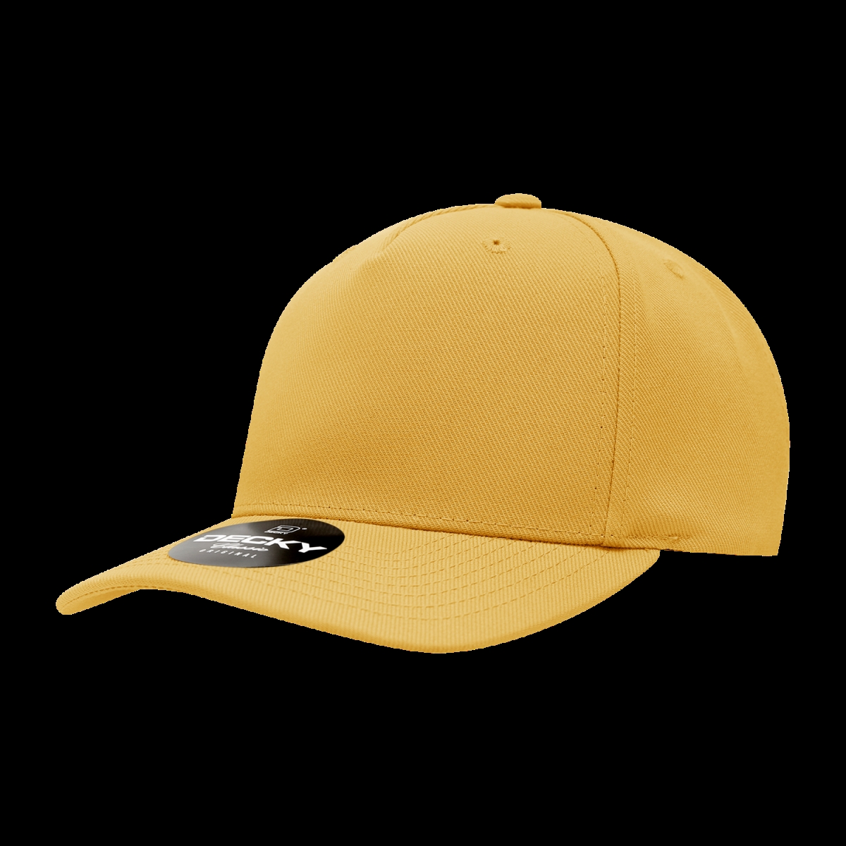 6038-1GLD 5 Panel Mid Profile Structured Polyester Cap, Gold