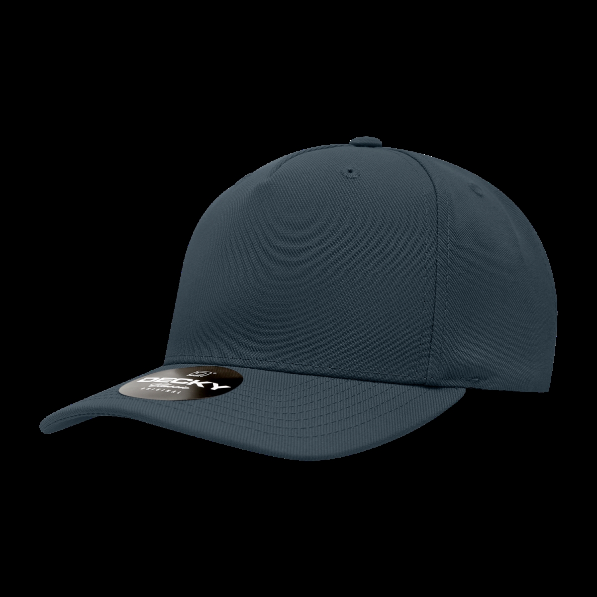 6038-1NVY 5 Panel Mid Profile Structured Polyester Cap, Navy