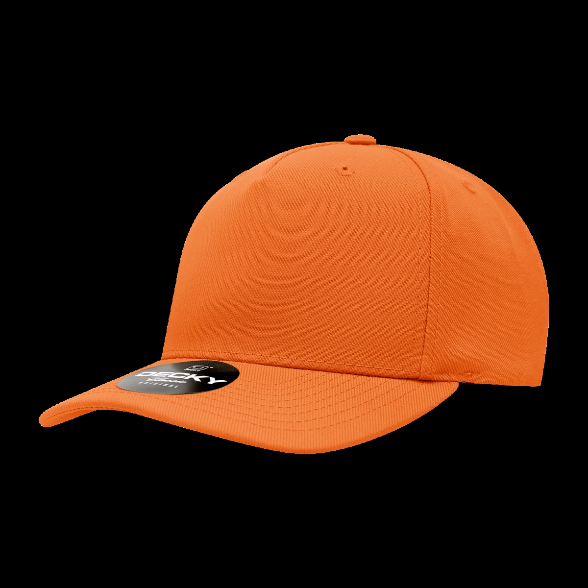 6038-1ORN 5 Panel Mid Profile Structured Polyester Cap, Orange