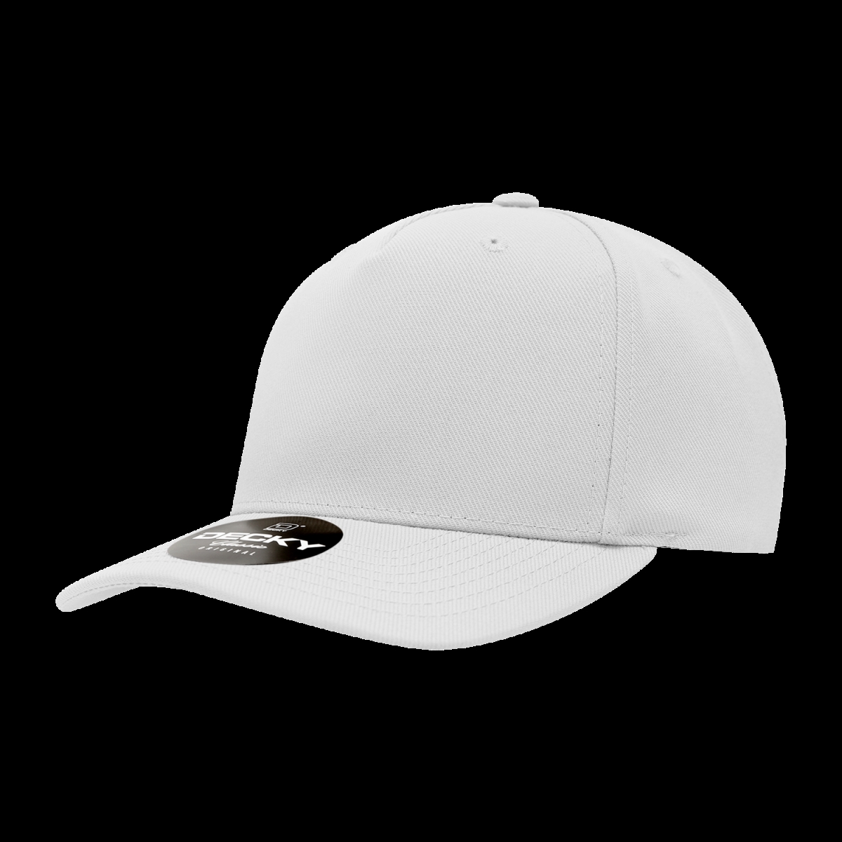 6038-1WHT 5 Panel Mid Profile Structured Polyester Cap, White