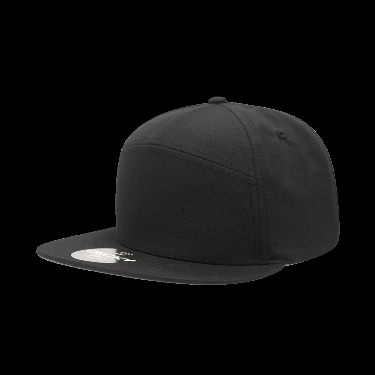 6229-1BLK 7 Panel High Profile Structured Performance Cap, Black
