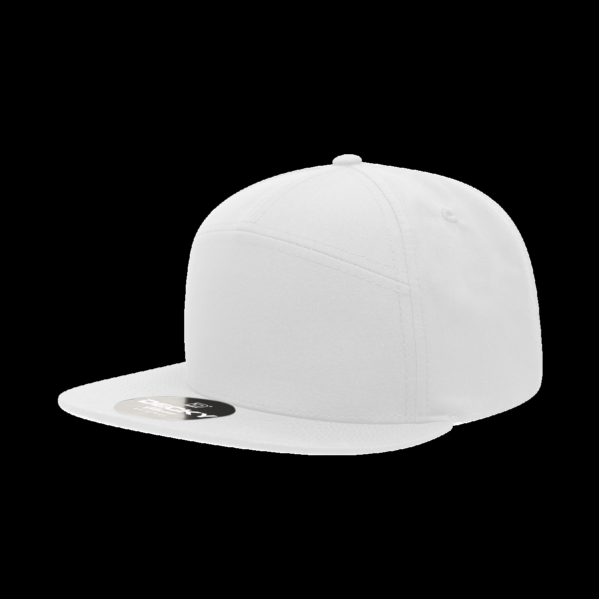 6229-1WHT 7 Panel High Profile Structured Performance Cap, White