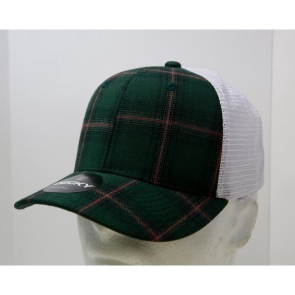 6017-236 6 Panel Mid Profile Structured Plaid Trucker Hat, 236-White - One Size Fits Most