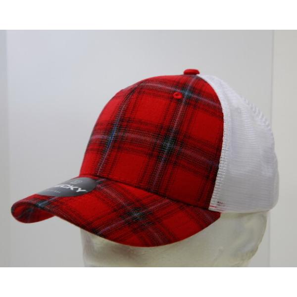 6017-242 6 Panel Mid Profile Structured Plaid Trucker Hat, 242-White - One Size Fits Most