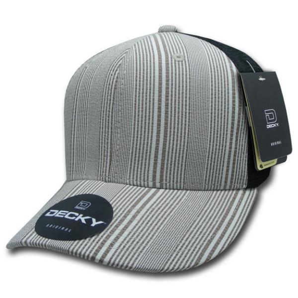6018-130 6 Panel Mid Profile Structured Plaid Trucker Hat, 130-Black - One Size Fits Most