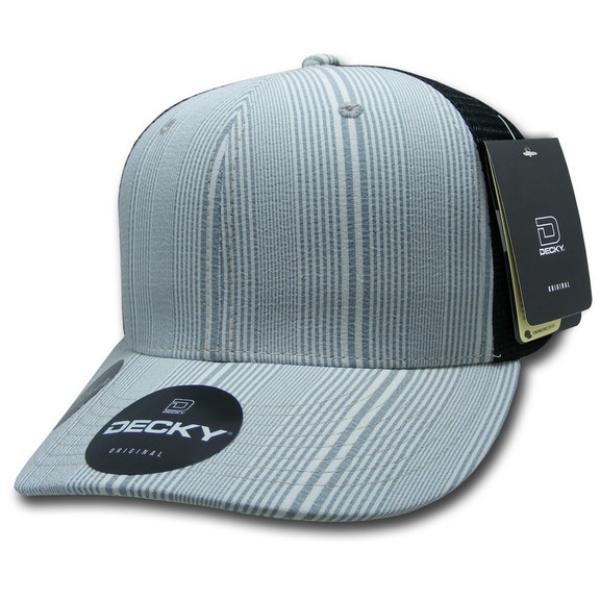 6018-131 6 Panel Mid Profile Structured Plaid Trucker Hat, 131-Black - One Size Fits Most