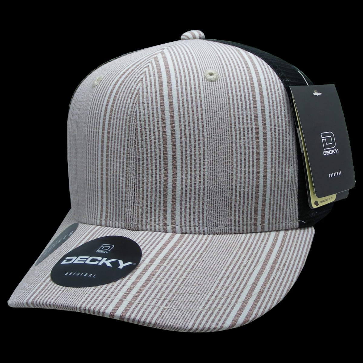 6018-141 6 Panel Mid Profile Structured Plaid Trucker Hat, 141-Black - One Size Fits Most