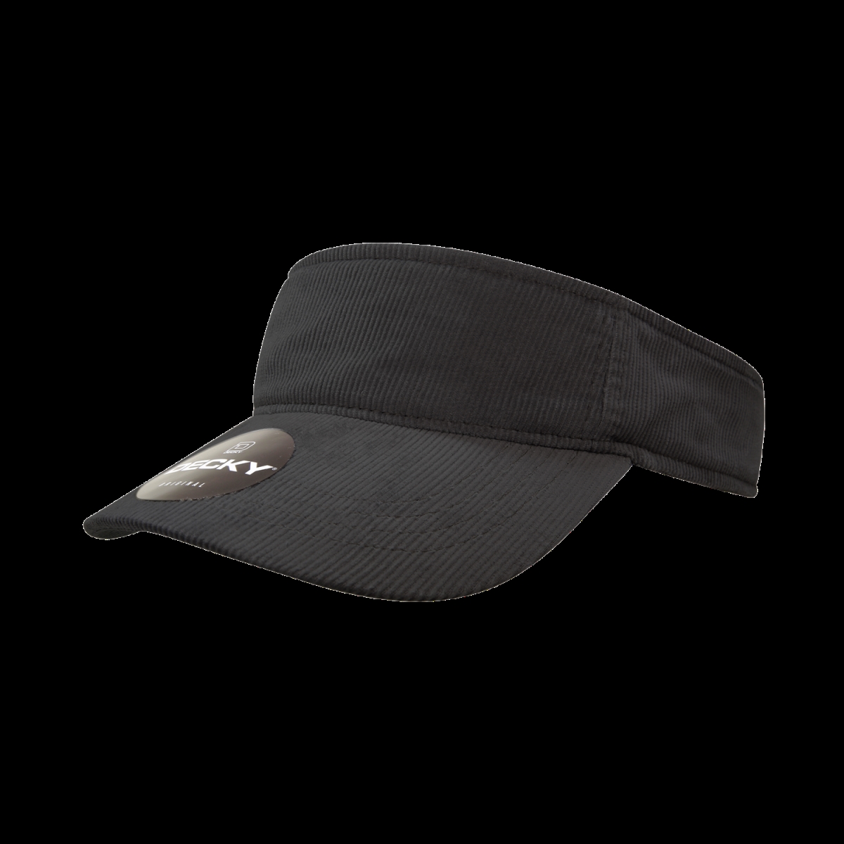 4004-BLK Corduroy Visor Hat, Black - One Size Fits Most