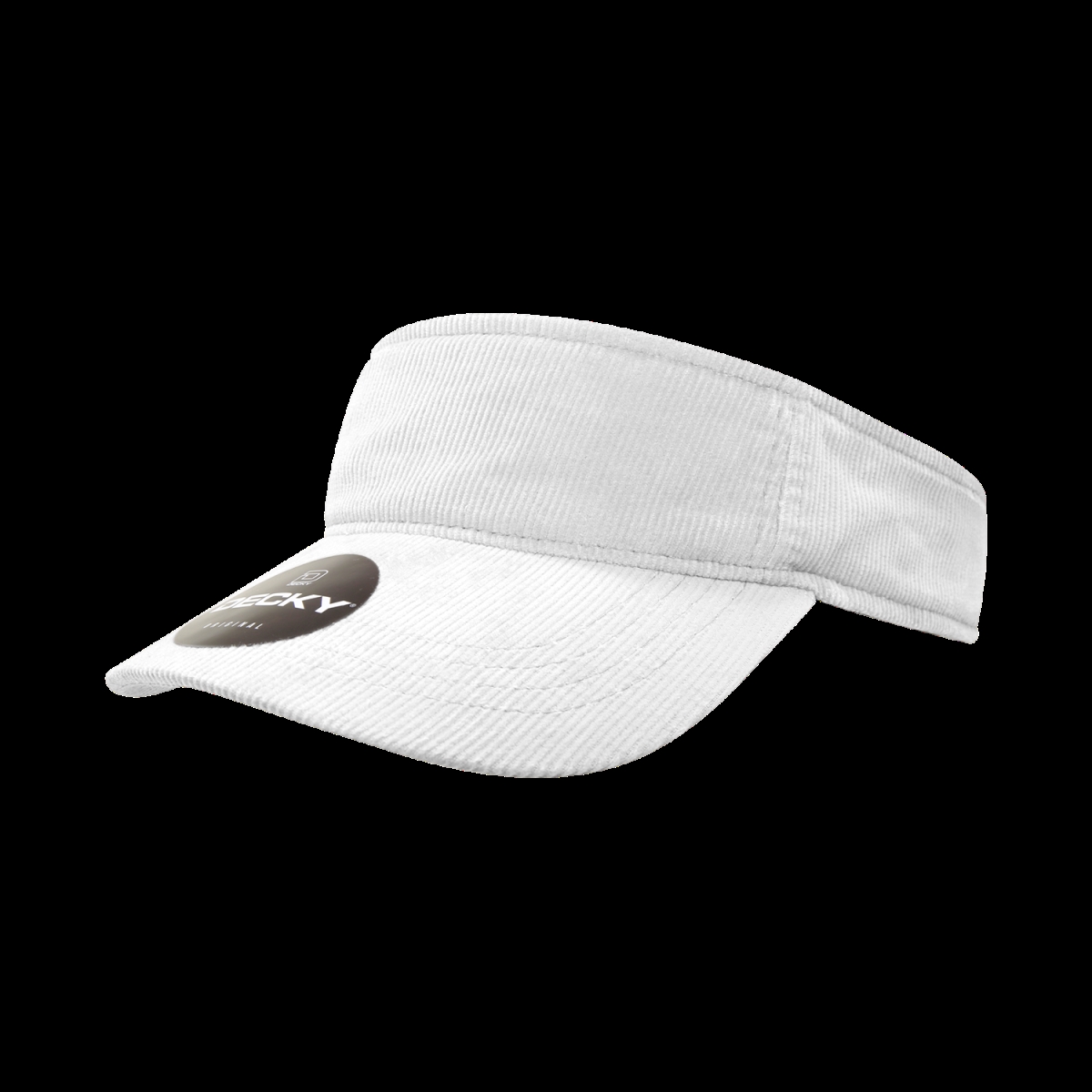 4004-WHT Corduroy Visor Hat, White - One Size Fits Most