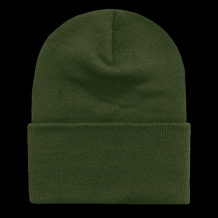 613-OLV Acrylic & Polyester Long Beanies Hat, Olive - One Size Fits Most