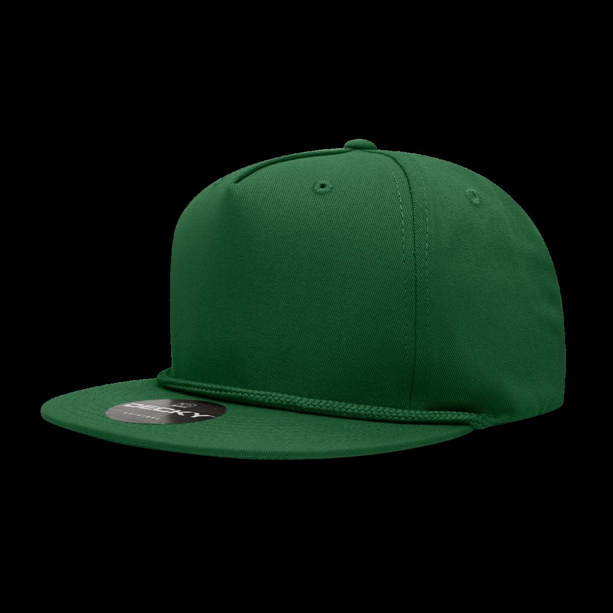 1041-FOR 5 Panel High Profile Structured Cotton Blend Rope Hat, Forest - One Size Fits Most