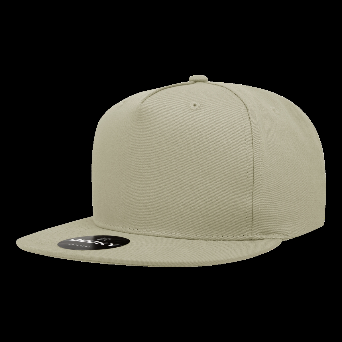 1064-1KHA 5 Panel High Profile Structured Cotton Blend Snapback Cap, Khaki - One Size Fits Most