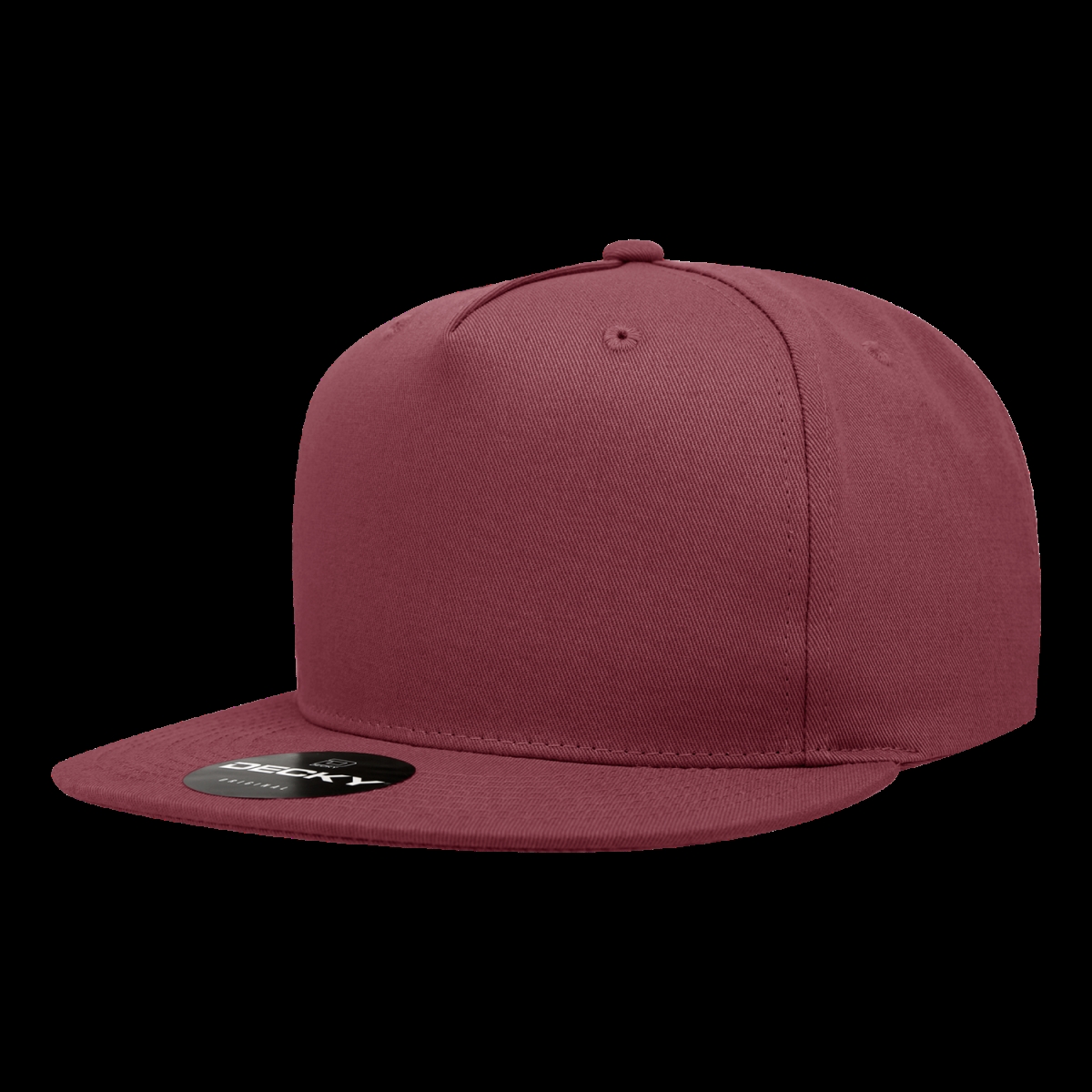 1064-1MAR 5 Panel High Profile Structured Cotton Blend Snapback Cap, Maroon - One Size Fits Most