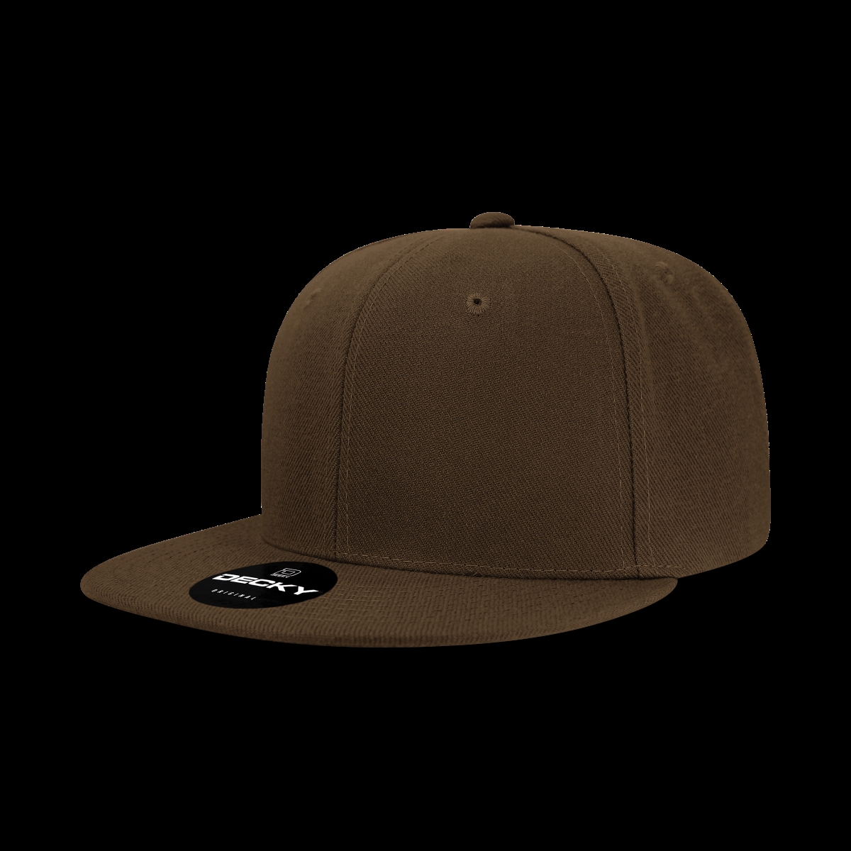 6020-1BRN 6 Panel High Profile Structured Acrylic & Polyester Snapback Cap, Brown - One Size Fits Most