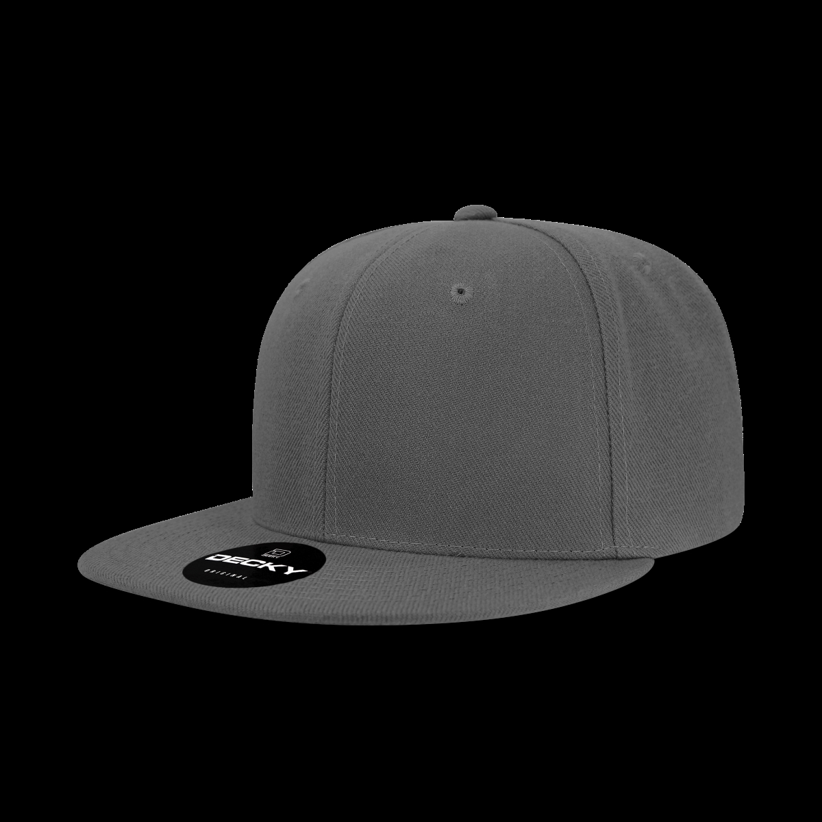 6020-1CHA 6 Panel High Profile Structured Acrylic & Polyester Snapback Cap, Charcoal - One Size Fits Most