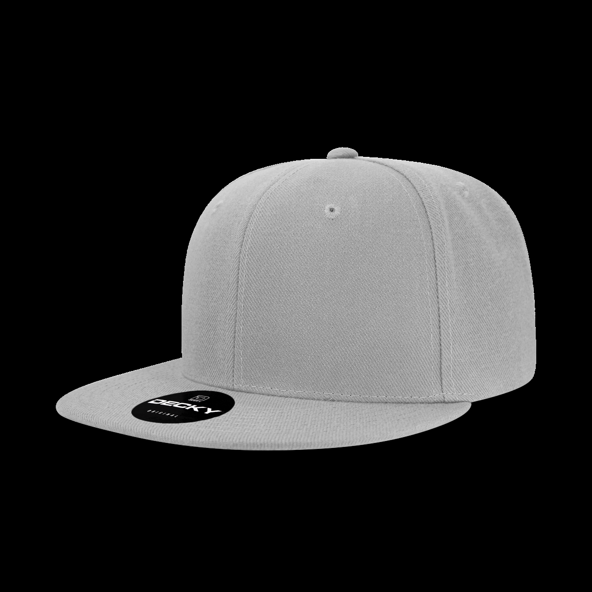 6020-1GRY 6 Panel High Profile Structured Acrylic & Polyester Snapback Cap, Grey - One Size Fits Most