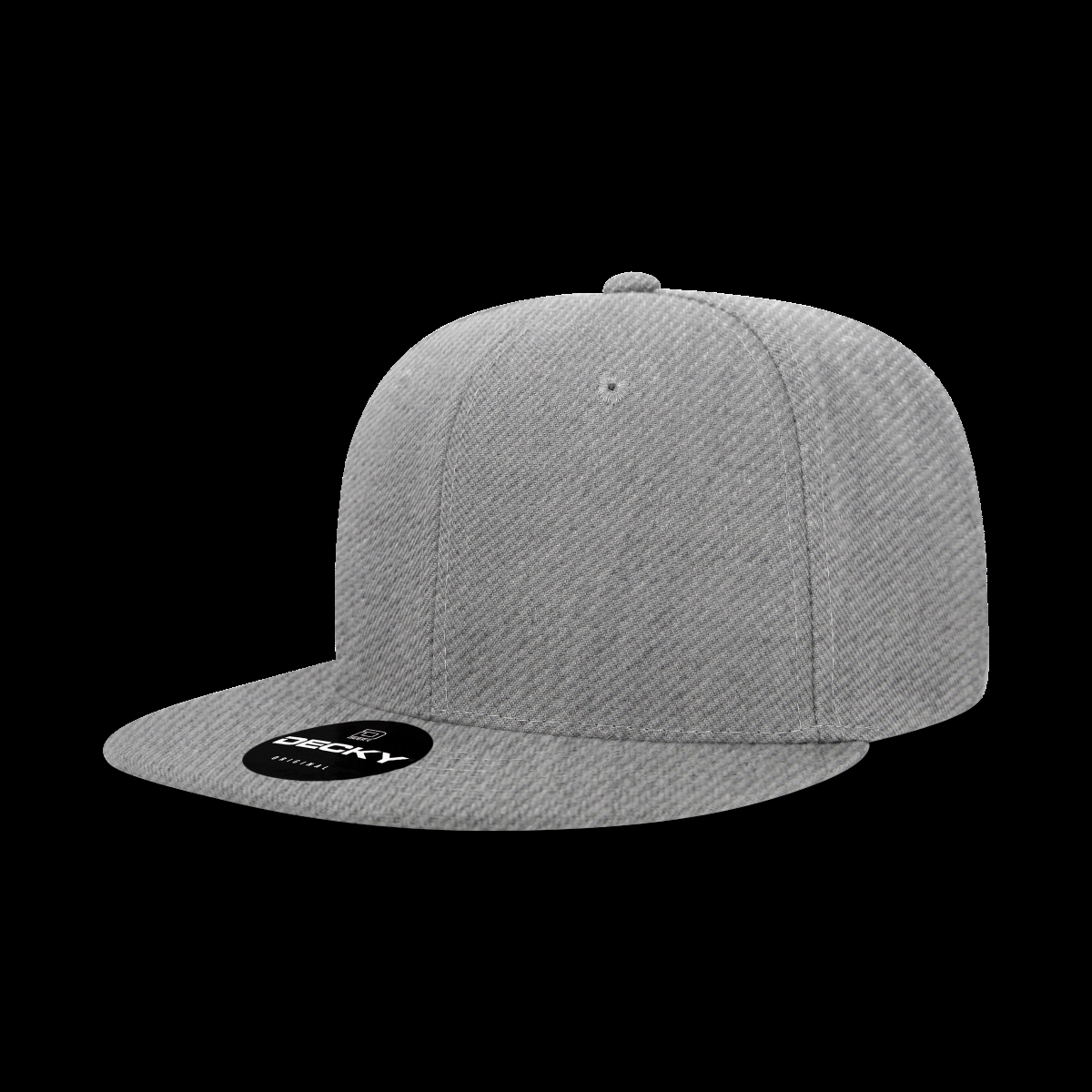 6020-1HGY 6 Panel High Profile Structured Acrylic & Polyester Snapback Cap, HeatherGrey - One Size Fits Most