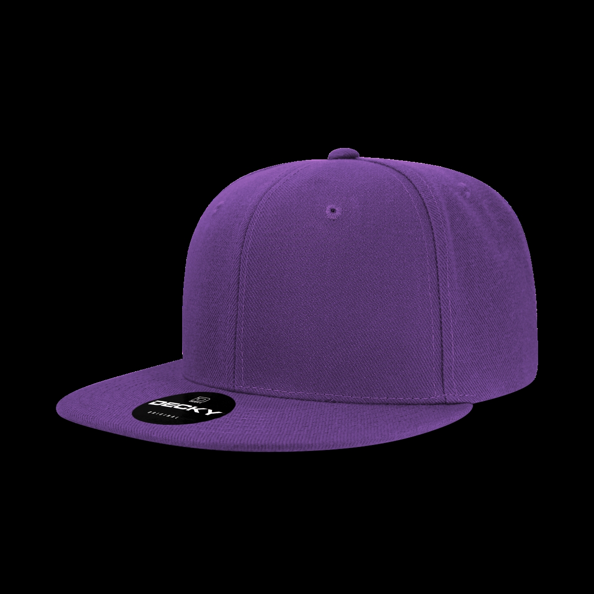 6020-1PUR 6 Panel High Profile Structured Acrylic & Polyester Snapback Cap, Purple - One Size Fits Most