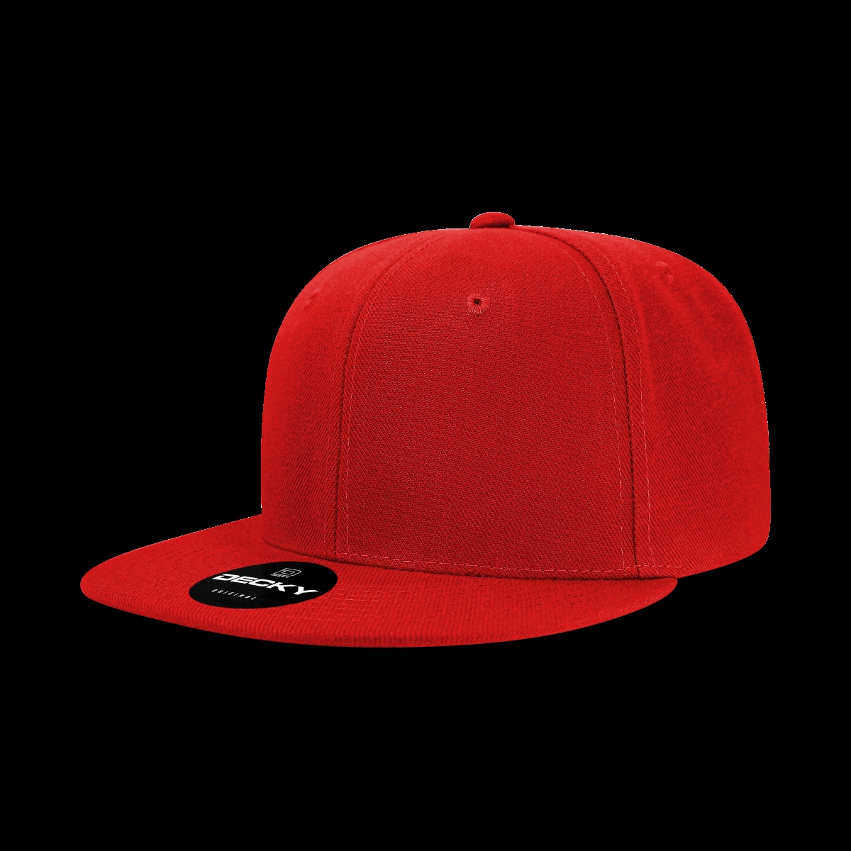 6020-1RED 6 Panel High Profile Structured Acrylic & Polyester Snapback Cap, Red - One Size Fits Most