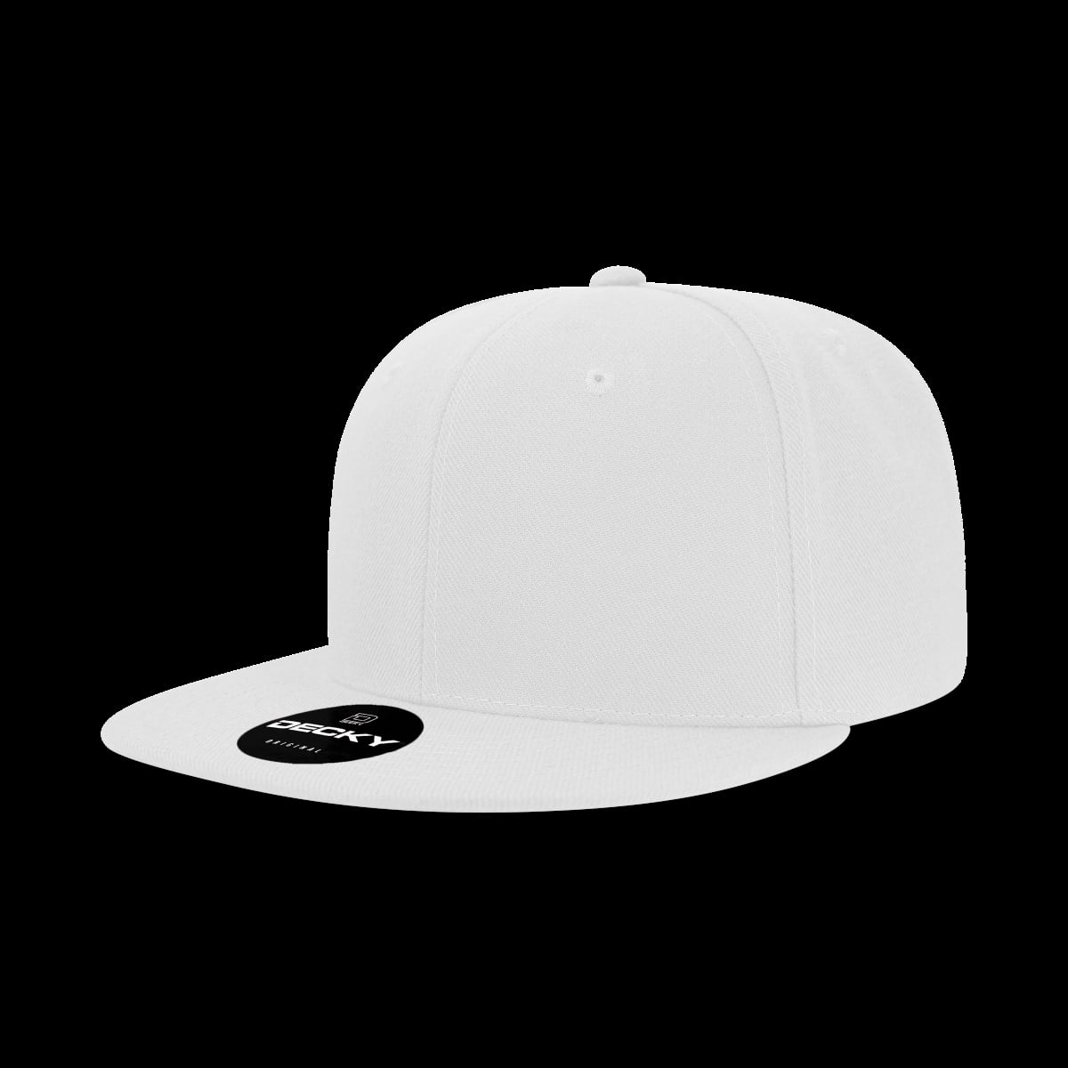 6020-1WHT 6 Panel High Profile Structured Acrylic & Polyester Snapback Cap, White - One Size Fits Most