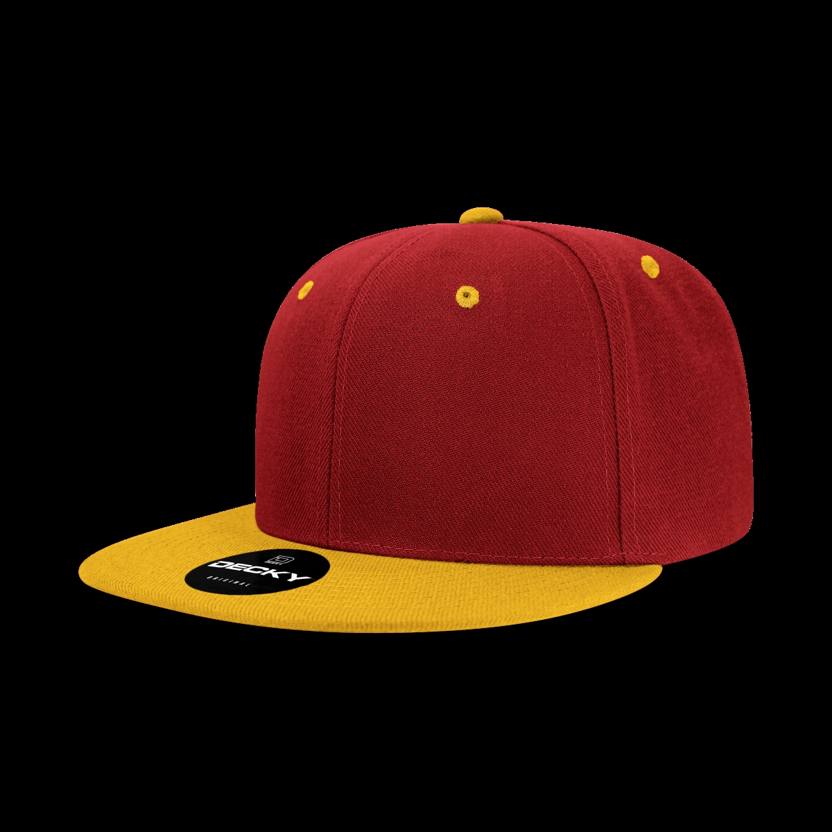 6020-2CARGLD 6 Panel High Profile Structured Acrylic & Polyester Snapback Cap, Cardinal & Gold - One Size Fits Most