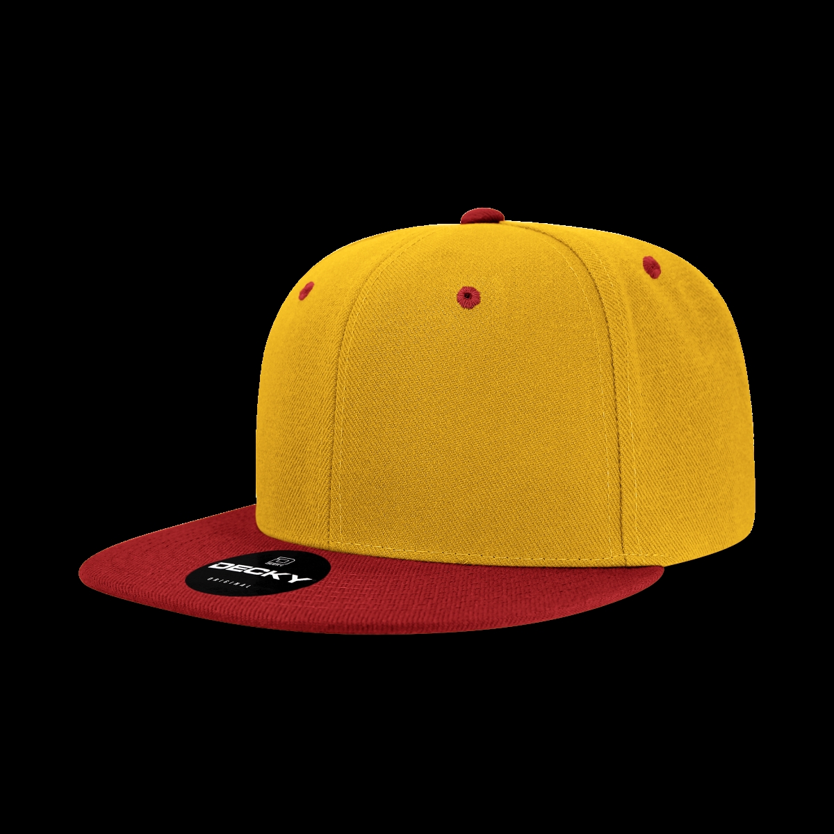 6020-2GLDCAR 6 Panel High Profile Structured Acrylic & Polyester Snapback Cap, Gold & Cardinal - One Size Fits Most