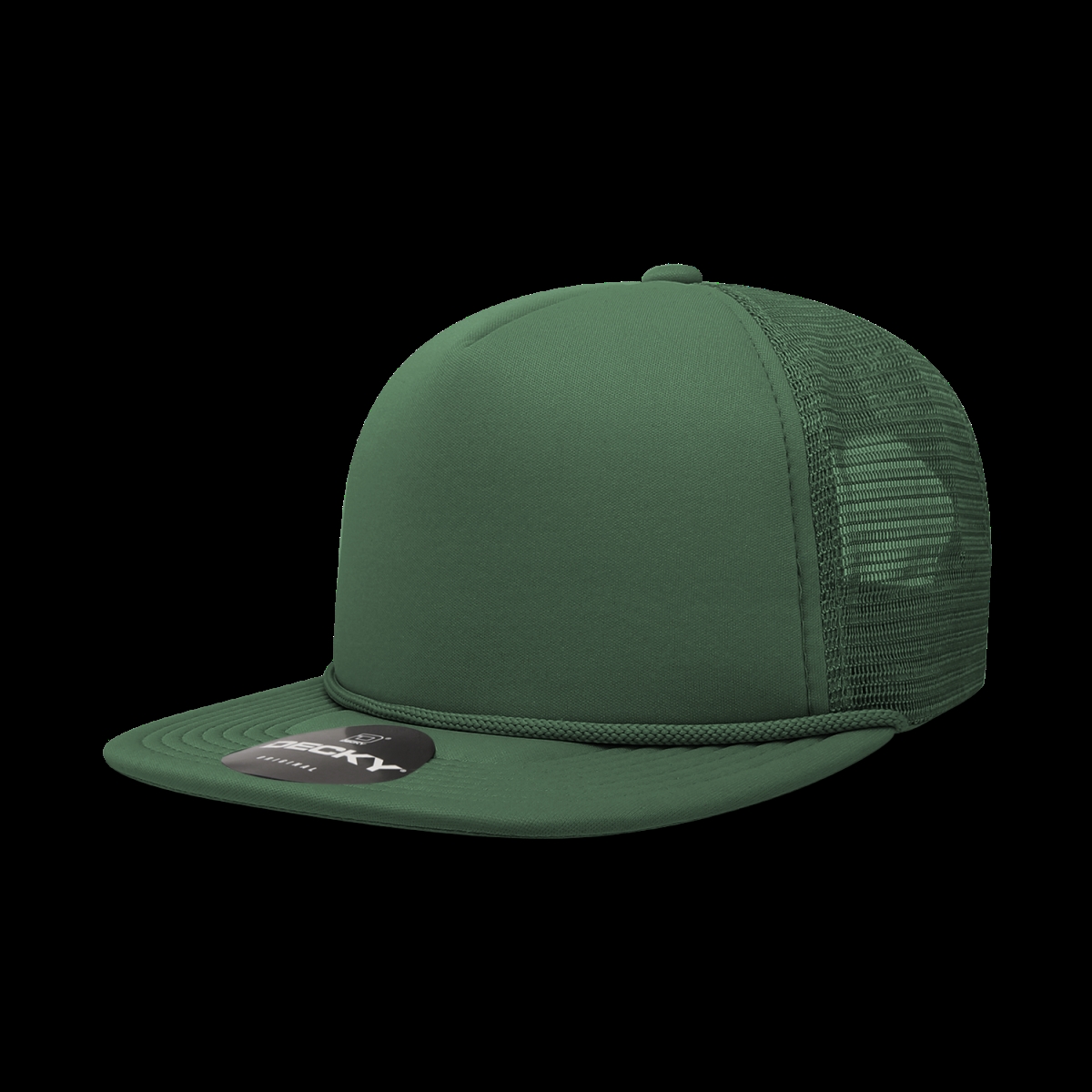 6026-1FOR 5 Panel High Profile Structured Foam Trucker Hat, Forest - One Size Fits Most
